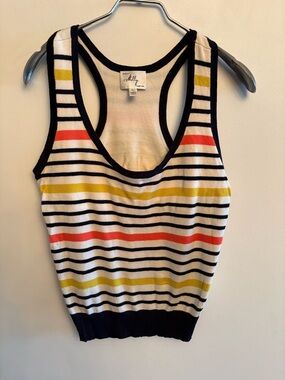 Milly Striped Knit Racerback Tank size large